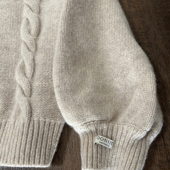 Donsje Amsterdam Cream Cable Knit Puff Sleeve Sweater 6-7 Years - Picture 2 of 4